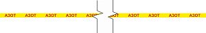 Опознавательная маркировочная лента желтая с красной надписью АЗОТ 25мм x 50м