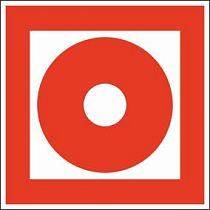 Знак F10 Кнопка включения установок (систем) пожарной автоматики, 100х100 мм, на пленке световозвращающей самоклеящейся полимерной ГОСТ 12.4.026-2015